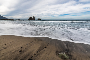 Foam wave on a shallow beach