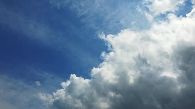 Blue sky with clouds, 4K