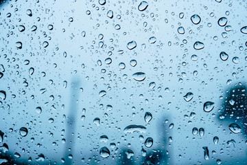 water drops on car window