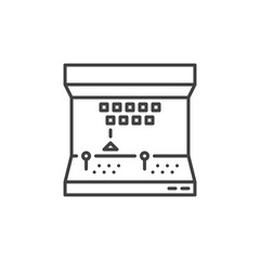 Arcade Machine vector concept icon or symbol in outline style