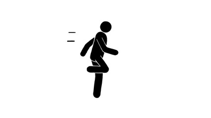 Running stick figure 2D loop animation. 