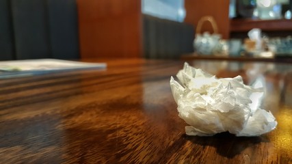 Tissue paper on a table