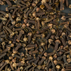 Cloves background top view