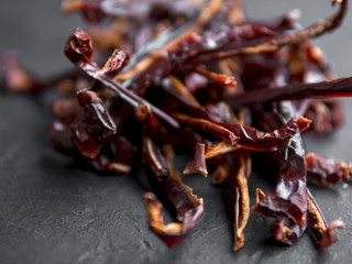 Pile of red dry peppers