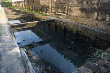 Household wastewater causes water pollution in large cities.