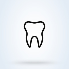 Dental Treatment and Tooth. line art Simple vector modern icon design illustration.