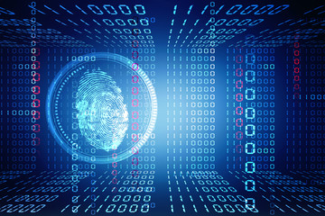 Fingerprint Scanning Technology Concept 2d Illustration