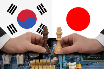 South Korea-Japan trade dispute expressed in a chess game