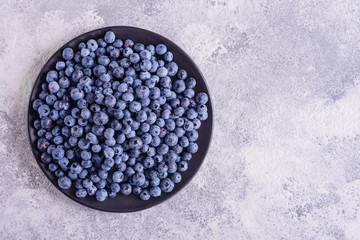 Blueberry antioxidant organic superfood in a bowl concept for healthy eating and nutrition