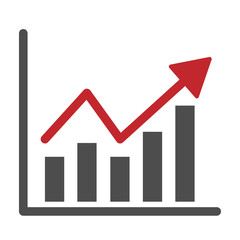 Growing bar graph clipart icon, vector