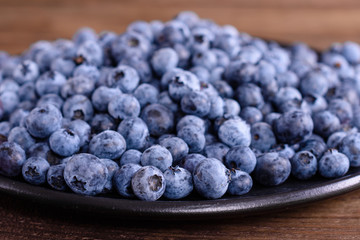 Blueberry antioxidant organic superfood in a bowl concept for healthy eating and nutrition