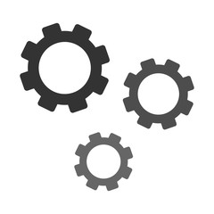 Cogs rotation icon, flat design