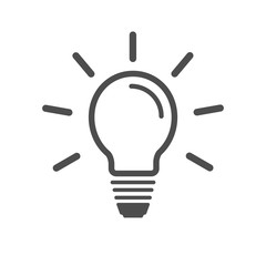 Light bulb outline icon, vector image