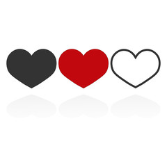 Three hearts icon, Like sign, vector design