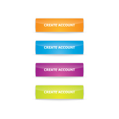 Colorful Set of Create Account Buttons