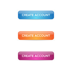 Set of Glossy Create Account Buttons