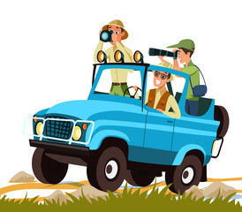 African safari adventure flat vector illustration © backup_studio