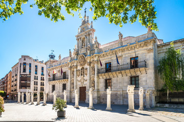 View at the University building in the streets of Valladolid in Spain - obrazy, fototapety, plakaty