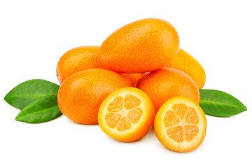 kumquat isolated on white background, clipping path, full depth of field