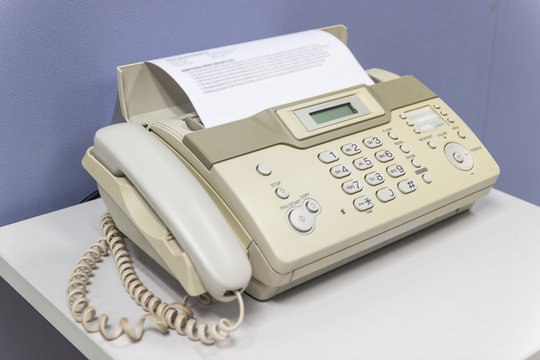 The fax machine for Sending documents in the office concept equipment needed in office 