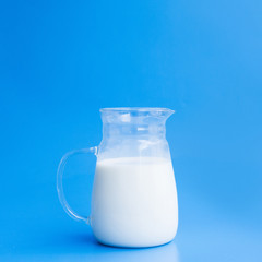Glass jar full of milk