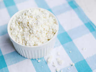 Dish full of cottage cheese