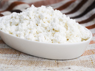 Dish full of cottage cheese