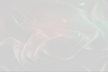 Fluid abstract background  3d rendered illustration on soft color. white 