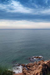 Cloudy day by Mediterranean sea , Calella, Spain.