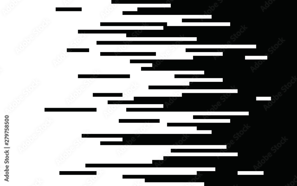 Wall mural speed lines gradient seamless pattern vector texture fast effect design black elements on white back