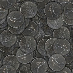 Background of coins. Seamless pattern. franc.