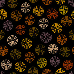 Seamless background pattern. Abstract ethnic pattern of spirals. Vector image
