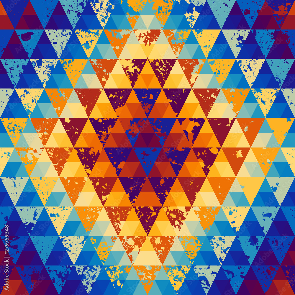 Leinwandbilder Seamless pattern of a triangles.. Aztec ornament. Vector image.