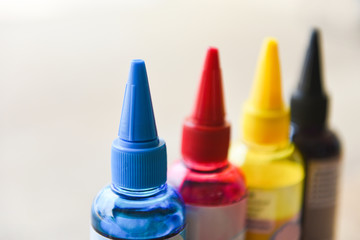 CMYK ink bottle for printer machine - Colorful Ink refill set with cyan blue red magenta yellow and...