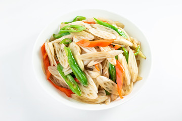 Chinese dish, a delicious chili stir-fried noodles