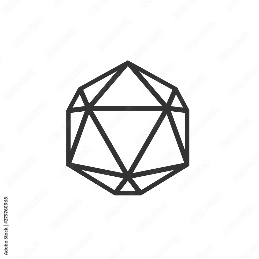 Aufkleber crystal and gemstones line icon template color editable. diamond symbol vector sign isolated on whit