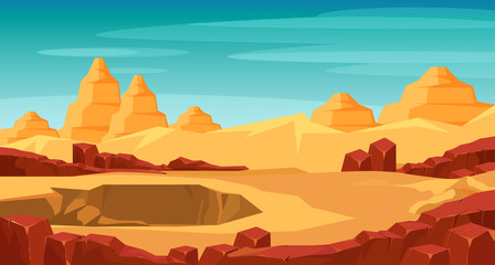 Grand canyon panorama flat vector illustration
