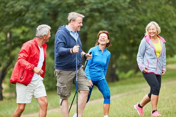 Active seniors in a hiking group