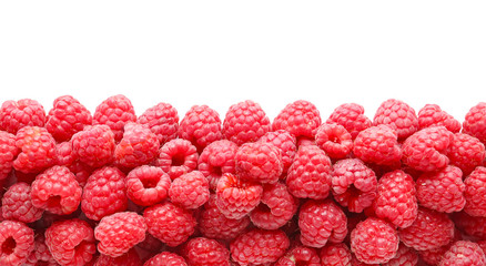 Ripe raspberry on white background