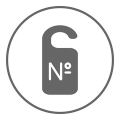 Hotel room icon. Door hanger. Vector.