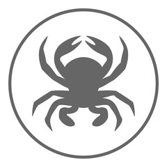 Crab icon. Crustacean symbol. Vector.