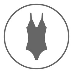 Swimsuit icon. Solid woman swimming suit. Vector.