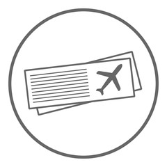 Airplane ticket icon. Travel symbol. Vector.