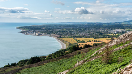 Summer coastal landscape as seen from the Bray Head Cliff Walk offering stunning views over the...