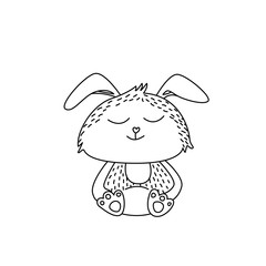 Cute rabbit icon in doodle style