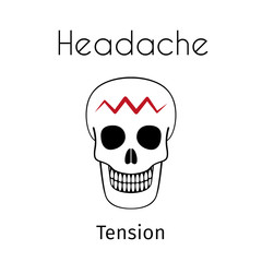 Vector Headache Linear Icon of Skull