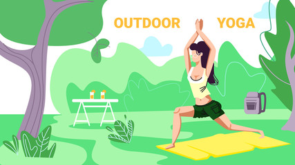 Girl in Sports Wear Engage Fitness or Yoga, Forest
