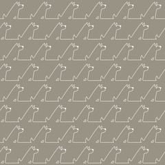 Funny and cute dog seamless pattern,