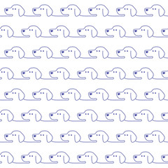 Funny and cute dog seamless pattern,