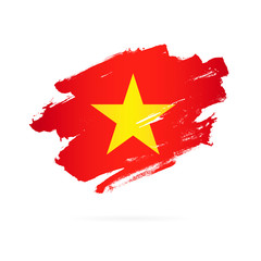 Vietnamese flag. Vector illustration on white background.